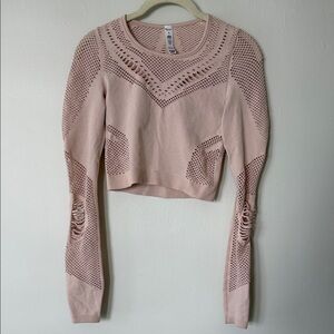 ALO Yoga Pink Knit Crop Top